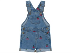 Kids ONLY light medium blue denim/embroidered blue hearts wide jeans